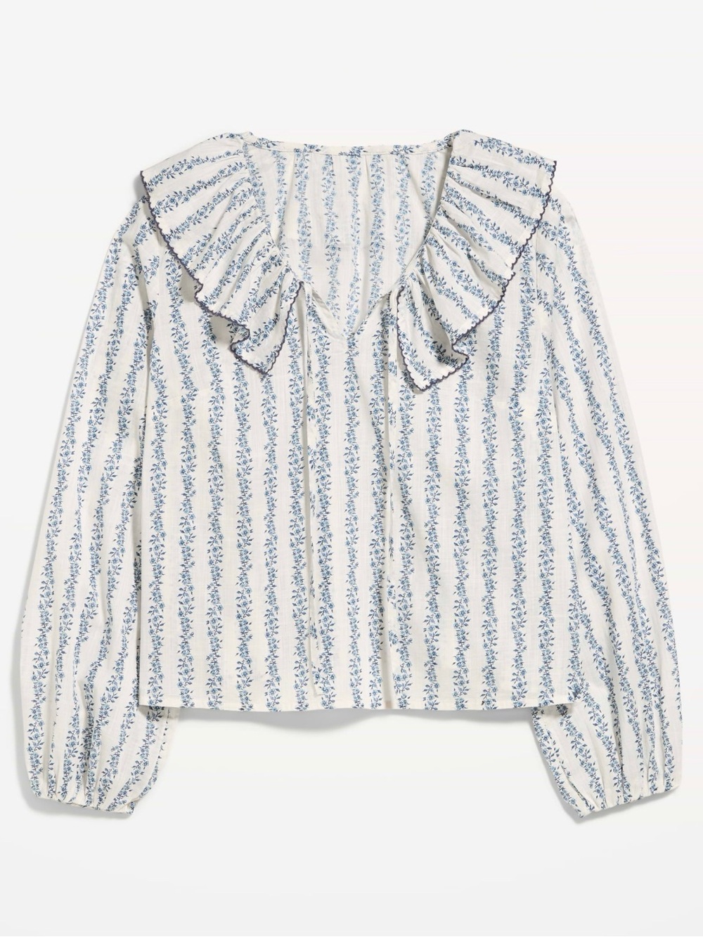 Old Navy long sleeve Ruffle Tie-neck top